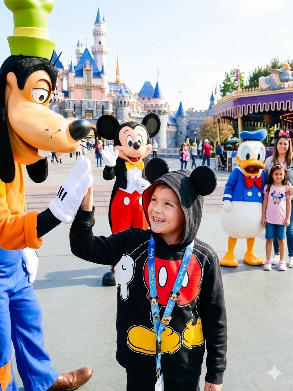 Kids Mickey Mouse Hooded Pullover - Black with Red & Yellow size 13/14 in US